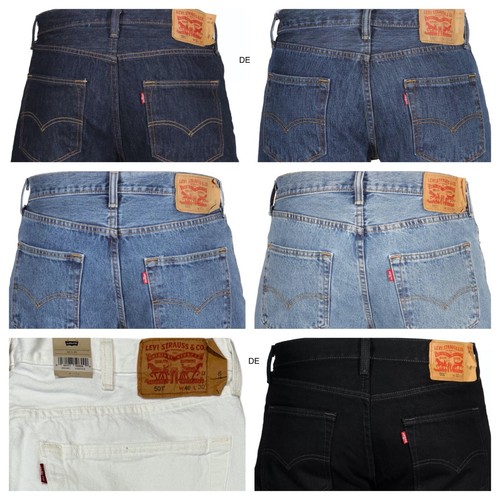 Levis 501 Original Fit Jeans Straight Leg Button Fly 100% Cotton Blue Black - 第 1/14 張圖片