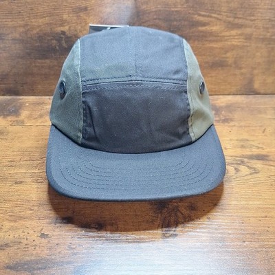 Short Brim 5 Panel Hat Adjustable Strap Cap Black Green Hat | Polyester Cap 