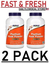 2 PACK - Now Foods Psyllium Husks Powder Fiber 12 oz Each New