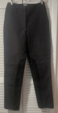 Vintage Hermes Black Riding Pants Size 40 EUC Equestrian Jodhpurs Cotton Suede