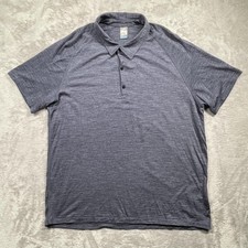 Icebreaker Cool-Lite Polo Shirt Mens XL Blue Merino Wool Hiking Performance