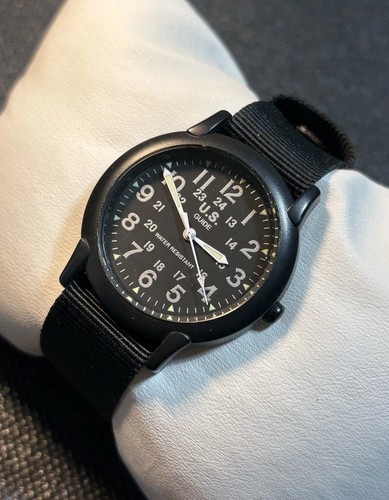 U.S. Guide Military Style Black Watch Japan Movement 36mm,Luminous Hands,New Bat