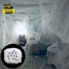 1000 Sqft Halloween Spider Web Decorations with 50 Extra Fake Spiders, Super Str