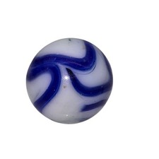 Vintage Akro Agate Moss Agate Patch Marble White Blue 16.14 mm
