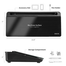 VIVO Black Desktop Dry Erase Board w/ Hidden ...