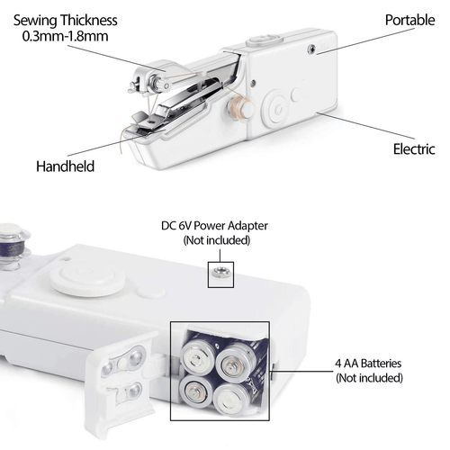 Máquina de coser portátil mini herramienta de puntada inalámbrica para ropa de tela - Imagen 6 de 6