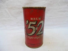 BREW 52 LIGHT LAGER FLAT TOP BEER CAN~GRACE BROS. SANTA ROSA, CAL