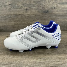Lotto Maestro Mens Soccer Cleats White Blue Silver Firm Ground FG Size 10 NEW