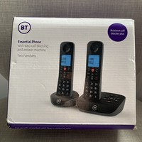 BT Essential Phone Twin Cordless Telephones 090658 With Power Cables & Landline 