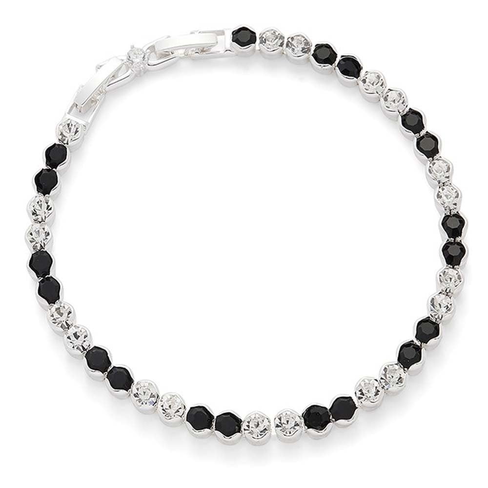 Equilibrium Monochrome Silver Plated Tennis Bracelet 359107