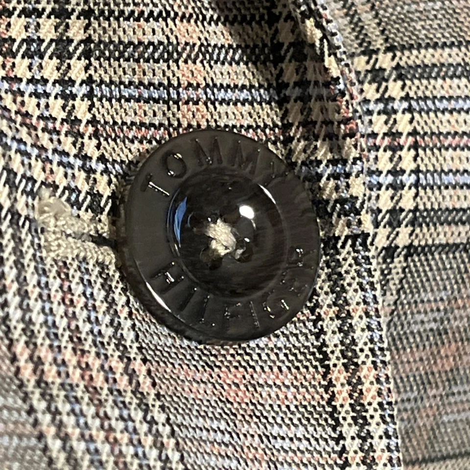 Blazer TOMMY HILFIGER Mujer Talla 12 Cuadros Preppy Academia Carrera Oficina Chaqueta Foto 4 de 4