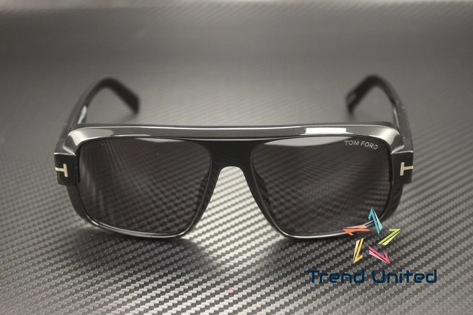 Tom Ford FT1101 01A Plastic Shiny Black Smoke 58 mm Men's Sunglasses - Image 2 of 4