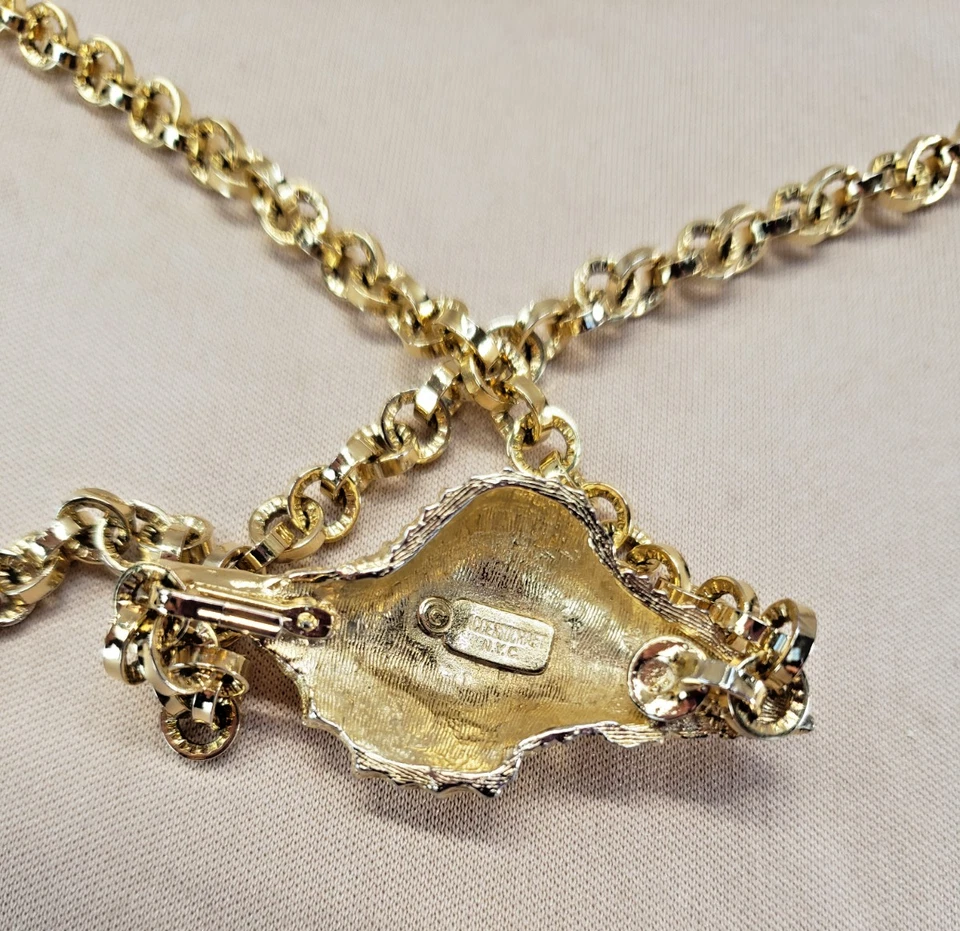 Винтажный пояс-цепочка Accessocraft NYC золотистый цвет ракушка 36 дюймов - Изображение 3 из 4