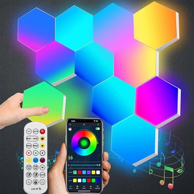 Hexagon LED Panel RGB Sechseck Wandleuchte Gaming Wand Licht Musik Syncc