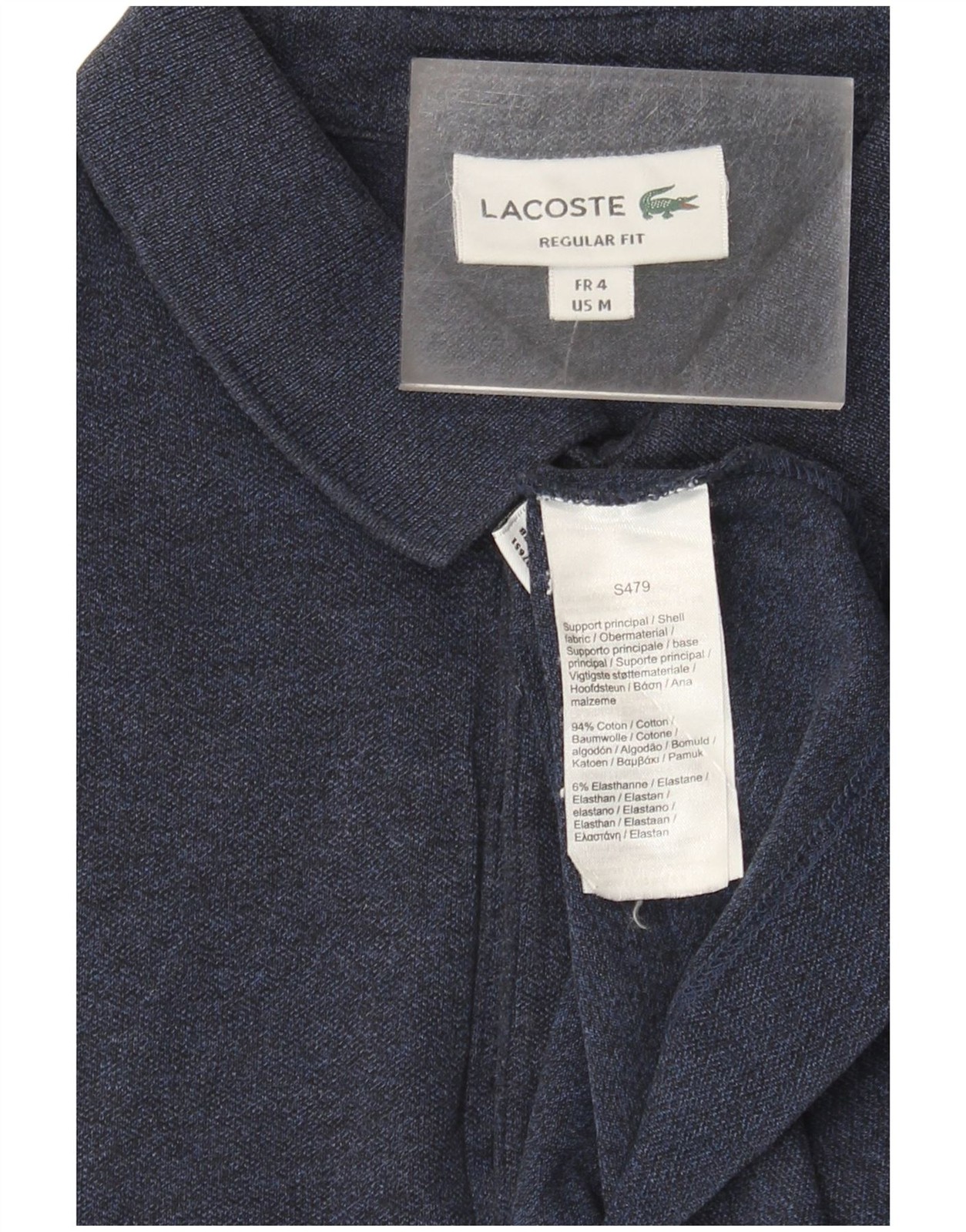 Lacoste Mens Polo Shirt Size 4 Medium Navy Blue Cotton BL09 thumbnail 3