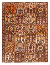 Vintage Burgundy Traditional 4'0" x 5'4" Hand-Knotted Oriental Wool Area Rug