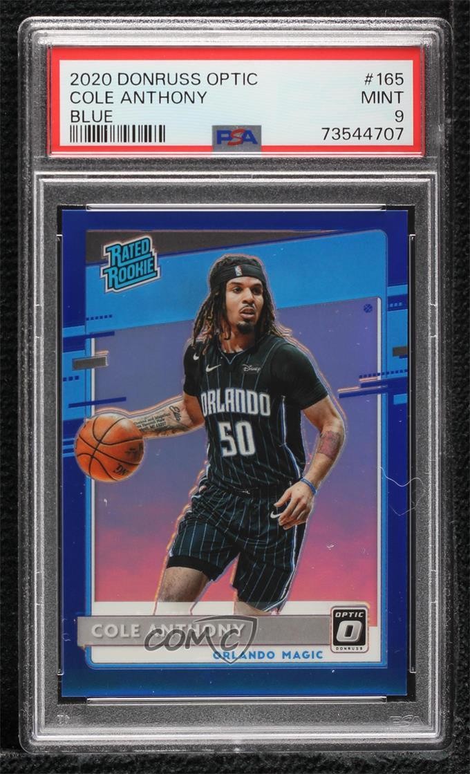 2020-21 Donruss Optic Rated Rookie Blue Prizm 16/59 Cole Anthony PSA 9 MINT 8d4