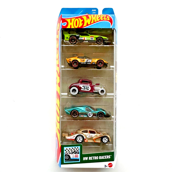 Hot Wheels 5Er Geschenkset Spielzeugfahrzeuge Hw Retro Racers JBJ86 Neu & Ovp-image