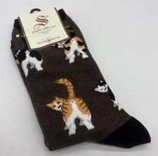 NEW Socksmith Women’s Crew Socks Kitty Cat Butts Novelty Footwear WNC3411-HEB