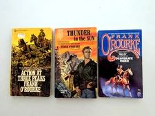 Lot 3 vintage pbs western FRANK O'ROURKE Thunder in the Sun /Desperate Rider 1st
