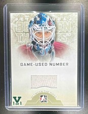 2008-09 In The Game Between Pipes Peter Budaj Game Used Number Vault 1/1 SP