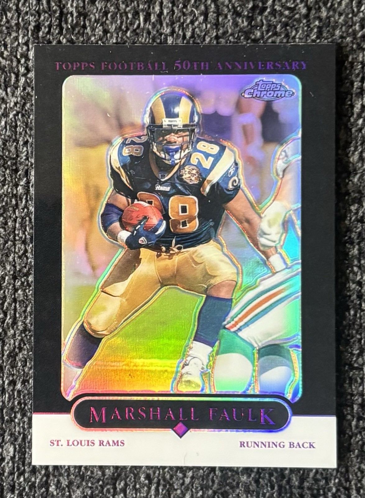 2005 TOPPS CHROME MARSHALL FAULK #43 BLACK REFRACTOR 046/100 SUPER RARE