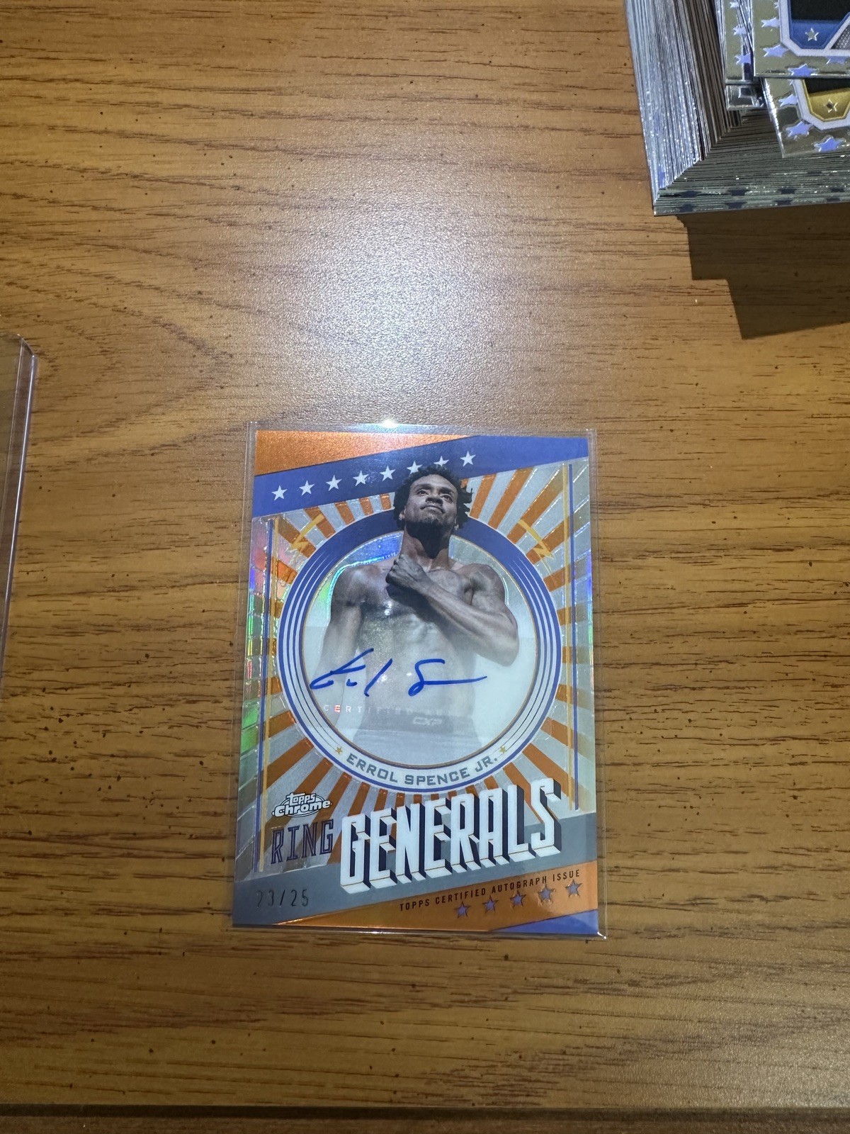 2024 Topps Chrome Boxing Errol Spence Jr Ring Generals Auto /25 Orange !