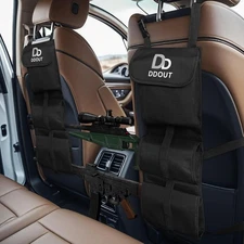 Seat Back Gun Rack for Truck, Black Back Seat Gun Holder with Textured Webbing, 