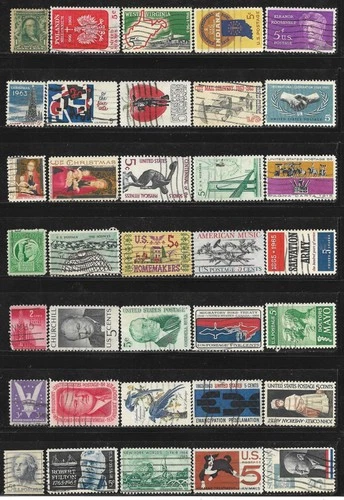 US United States Stamp Packet Lot of 35 Stamps all different USA Collection used