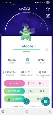 Shiny Shadow Totodile Pokemon Tr@de Go