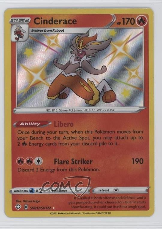 Shiny Holo - Cinderace Pokémon Sword & Shield Shining Fates Vault #SV017