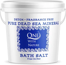 100% Pure Dead Sea Salt for Bath, 5Lb Unscented. Dead Sea Salt Is High in Essent