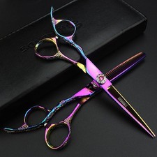 Professional Left-Handed 6" Hair Scissors Set Straight Thinning Steel