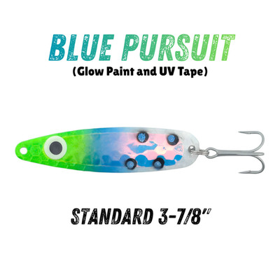 Glow UV Blue Pursuit Trolling Spoon for Fishing and Targets SALMON TROUT WALLEYE