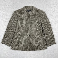 Jones New York Blazer Womens Large Tweed Wool Blend Professional Career Jacket
