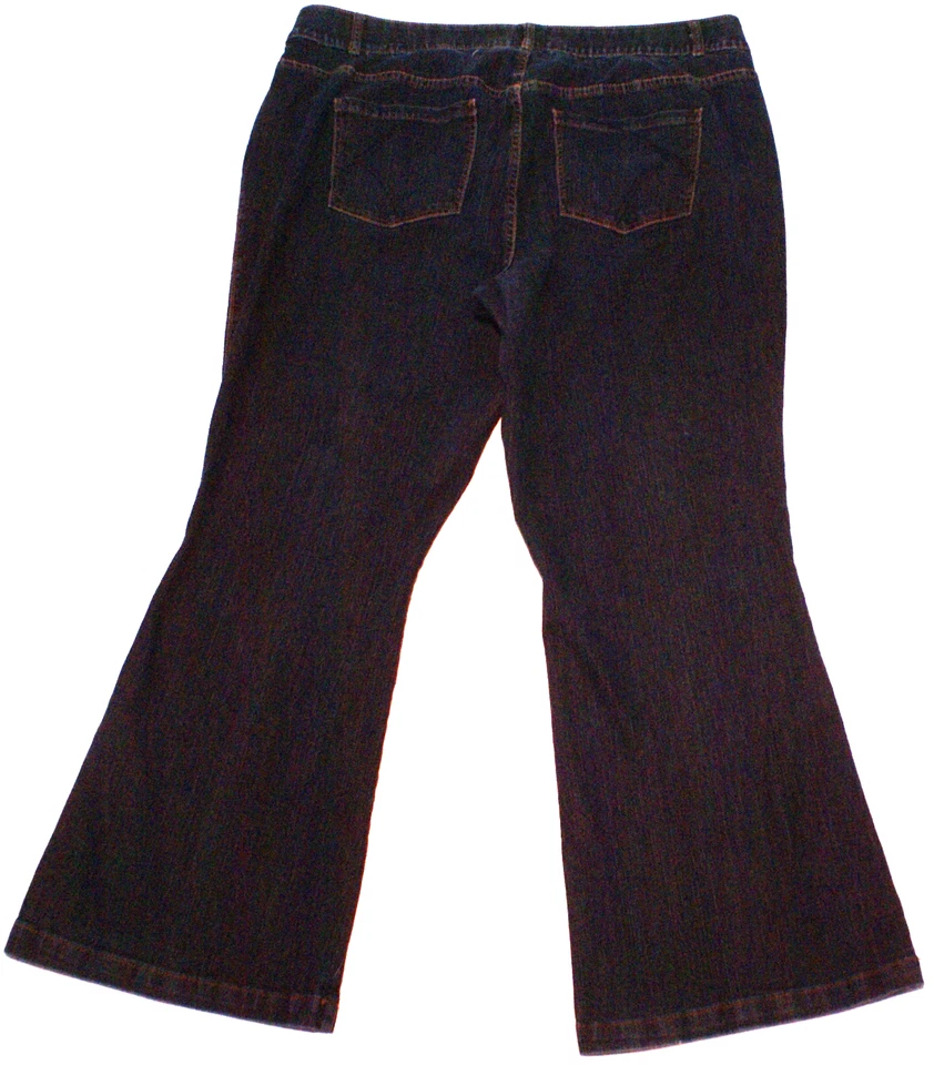 Lane Bryant Tighter Tummy Flare Jeans Womens Plus 26 Dark Blue Denim (45X32) - Image 2 of 3