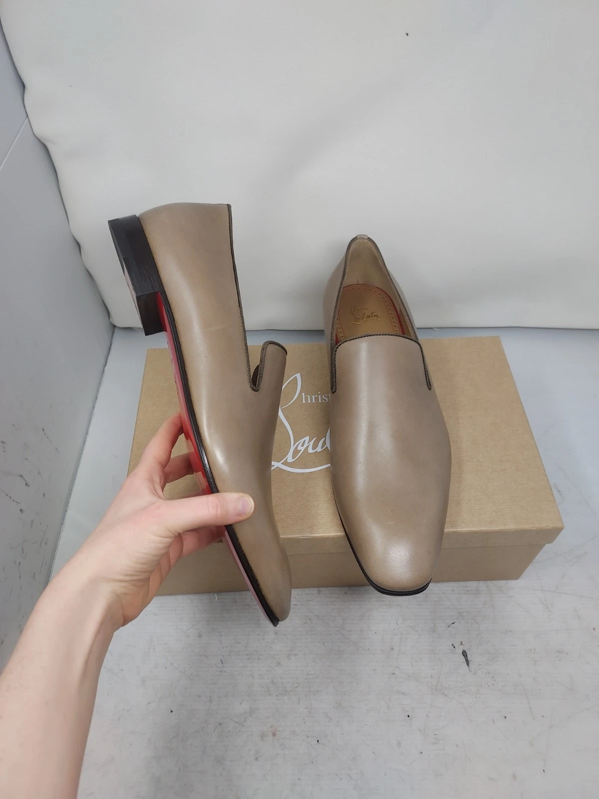 Christian Louboutin — Christian Louboutin EU 46 US 13 NEW MENS Dandelion Leather Brown Roca Loafer