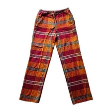 Vtg Ralph Lauren Plaid Colorful Tapered Drawstring Cotton Classic Pajama Pants 6