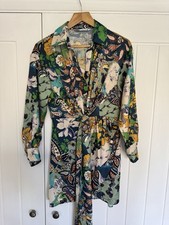 Zara patterned silk blouse dress - size s