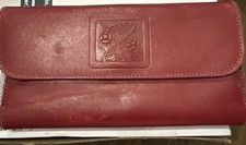 Baronet Red Leather Front Snap Wallet/checkbook Vintage