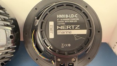 Hertz HMX8-LD-C 8'' Marine Charcoal Speaker RGB LED Lighting Waterproof