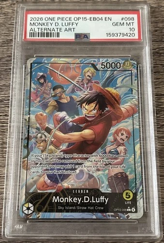 Monkey.D.Luffy OP15-098 Alt Art 2026 One Piece Adventure On Kami's Island PSA 10