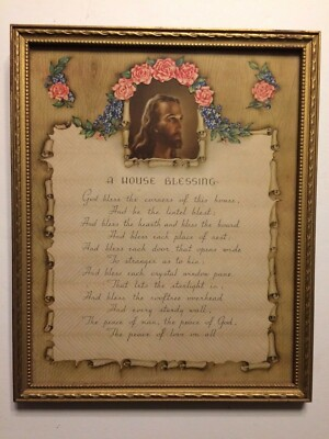 #ad Vintage A House Blessing Prayer Christianity Jesus God Church Religious Old A5 $39.95