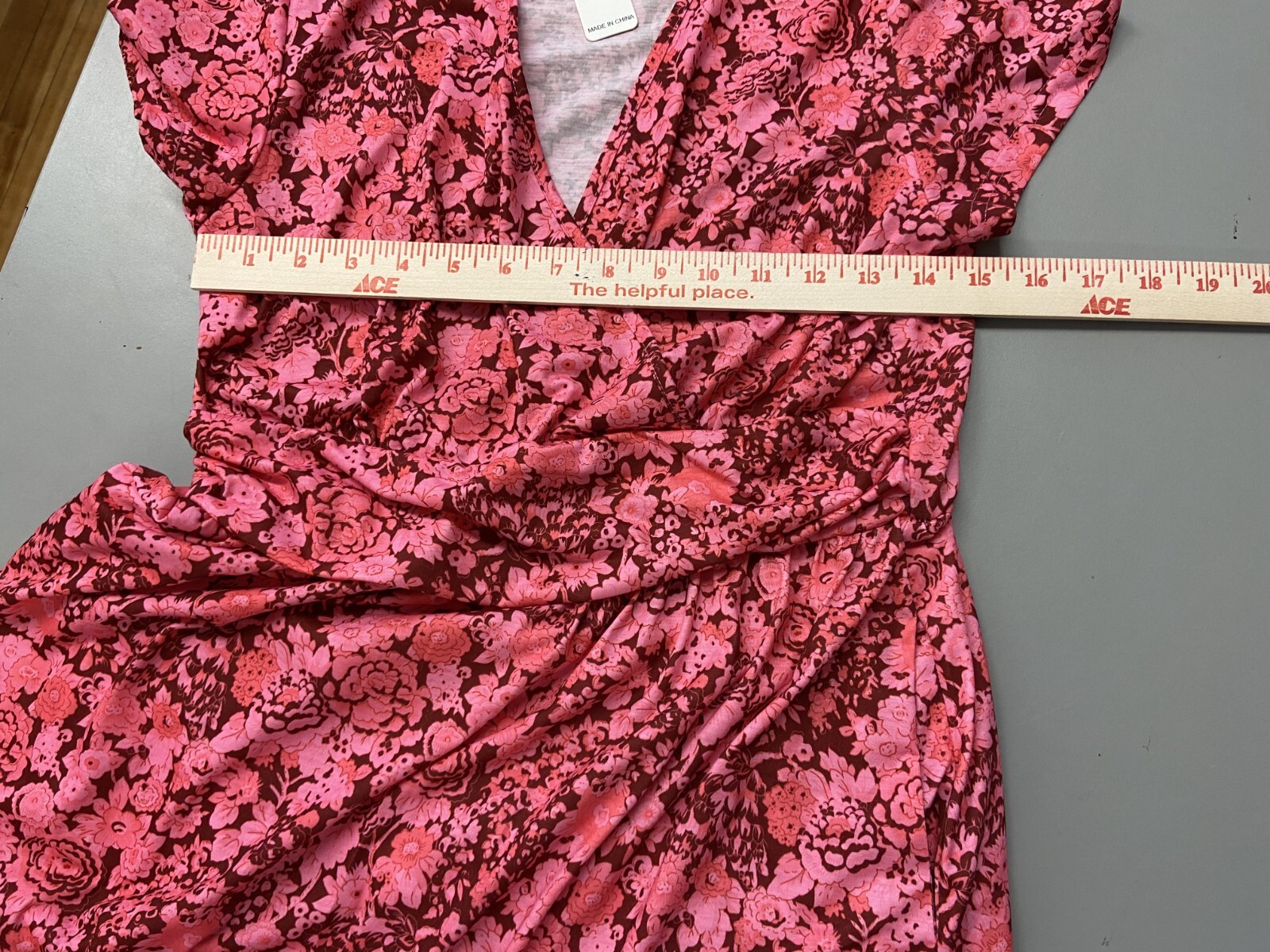 Ouges Floral Print Cotton Spandex V Neck Dress Wi… - image 7