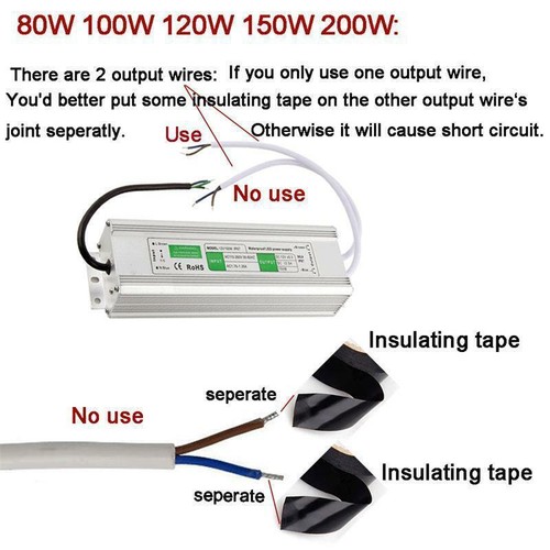 LED Power Supply IP67 Waterproof AC110V/220V to DC12V 24V LED Driver Transformer - Picture 10 of 10