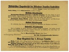 1. Weltkrieg, Plakat, Maueranschlag, St. Quentin, Tagesbericht vom 12.02.1918