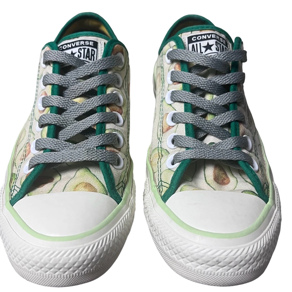 Converse Womens Fashion Sneakers Green Avocado Print Canvas Low Top 6.5 eBay