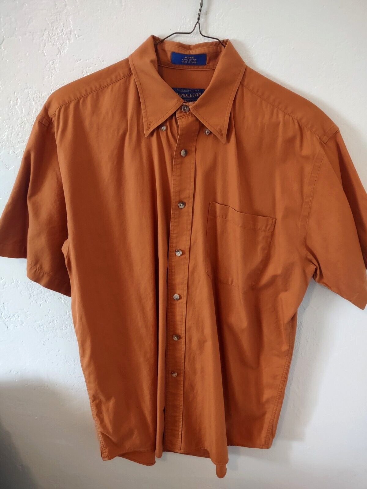 Pendleton Medium Solid Color Burnt Orange Short S… - image 1