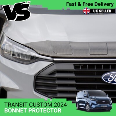 FITS FORD TRANSIT CUSTOM 2024 CARBON BONNET GUARD