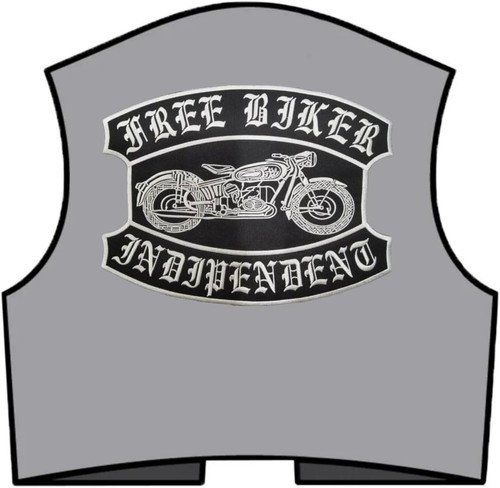 Toppa Patch ricamata da applicare con ferro o cucitura: "Free Biker Indipendent" - Imagen 2 de 6